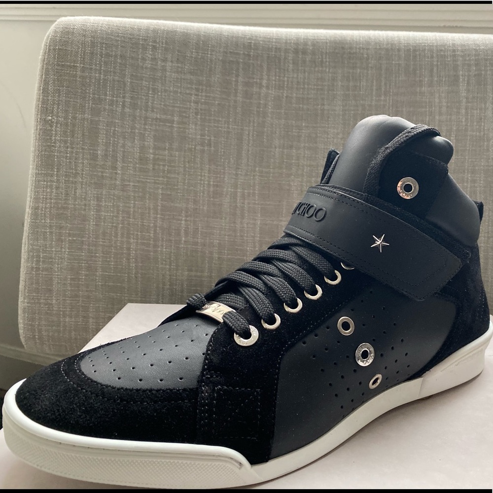 Jimmy Choo Black High-Top Sneakers